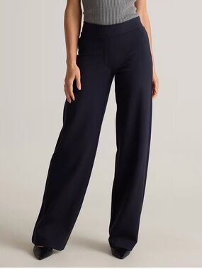 Quince Women's Dark Navy Straight-Leg Stretch Pants